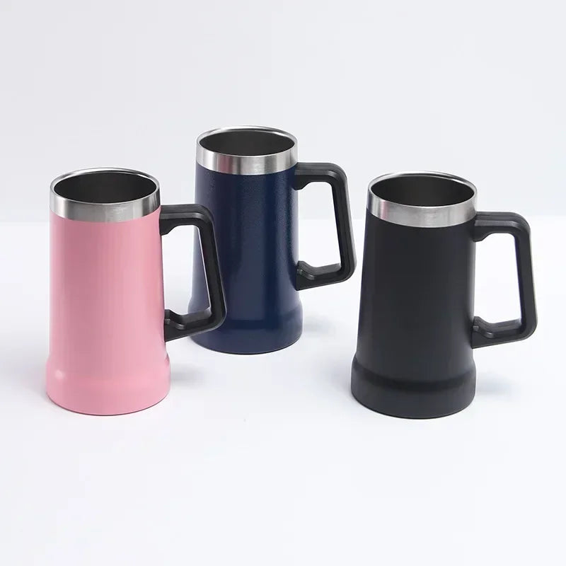 Mug Isotherme en Inox avec Poignée Grande Capacité
