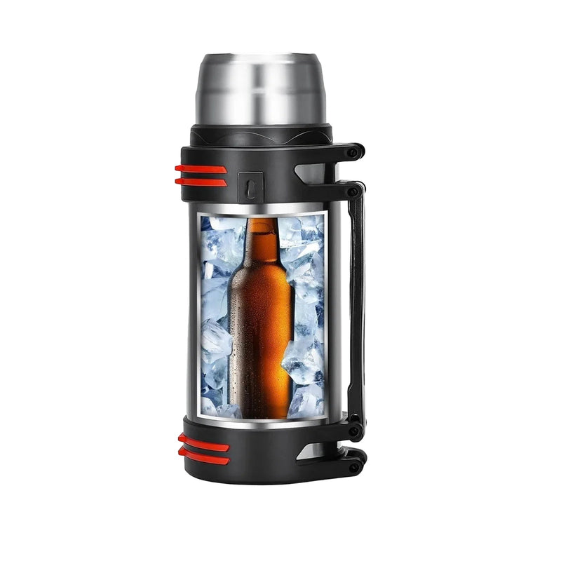 Bouteille Thermos Grande Capacité Inox - fond blanc