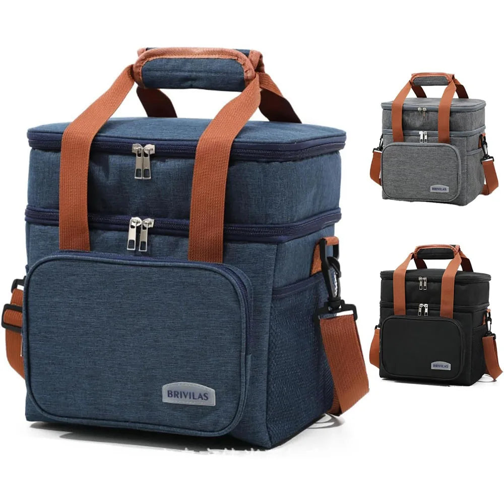 Sac Isotherme Grande Capacité Double Compartiment Anti-Fuite