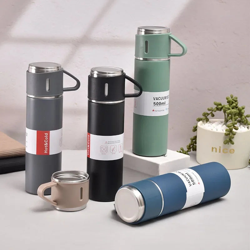 Gourde Isotherme 500ml Inox Coffret Cadeau Bureau