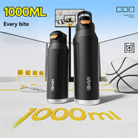 Gourde avec Paille Isotherme Inox avec Poignée