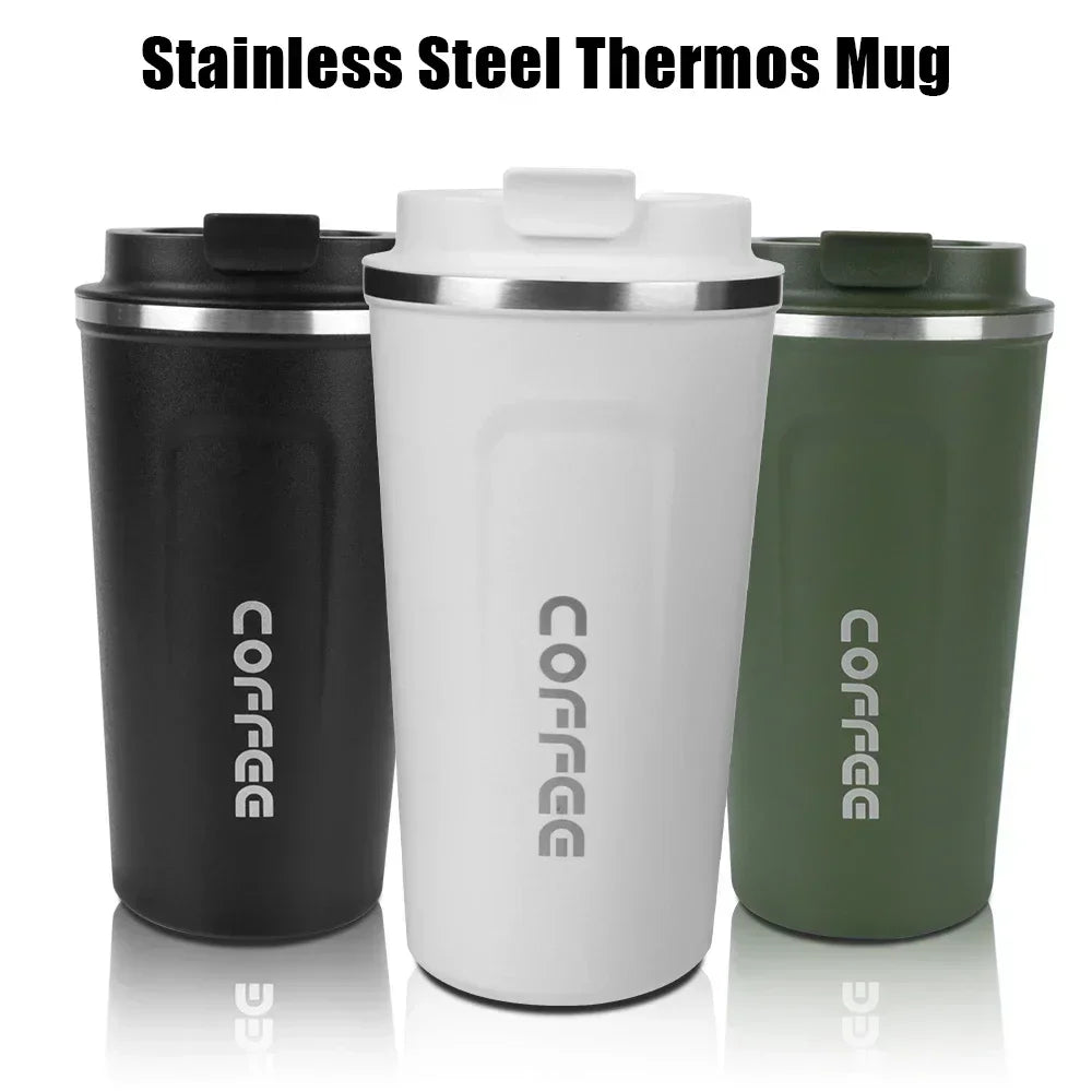 Mug de Voyage Isotherme 380-510ml Inox Anti-Fuite