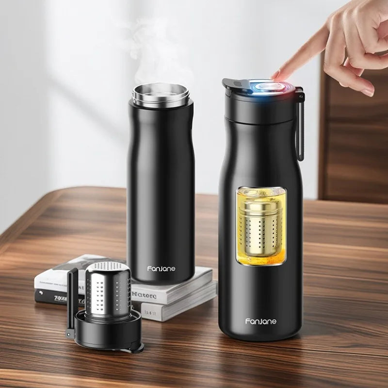 Gourde Isotherme 500-1000ml avec Infuseur à Thé Magnétique