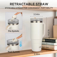 Gourde Isotherme 1L avec Paille Inox Grande Capacité