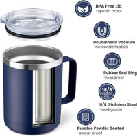 Mug Thé Isotherme Inox avec Poignée