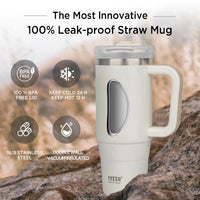 Gourde Isotherme 1L avec Paille Inox Grande Capacité
