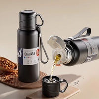 Mug Café Thermos Inox avec Paille