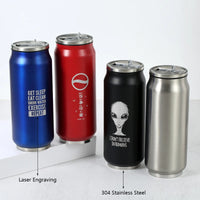 Mug Isotherme Personnalisé Inox avec Paille