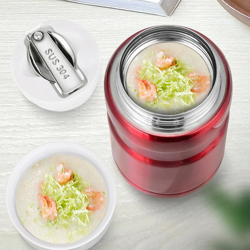 Pot Alimentaire Isotherme Inox avec Cuillère 500-750ml