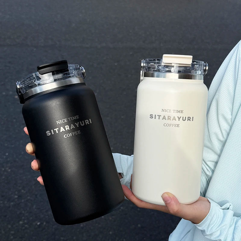 Thermos Isotherme Grande Capacité 1,2L/1,5L Inox avec Poignée