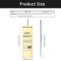 Thermos Café Mug Inox avec Paille