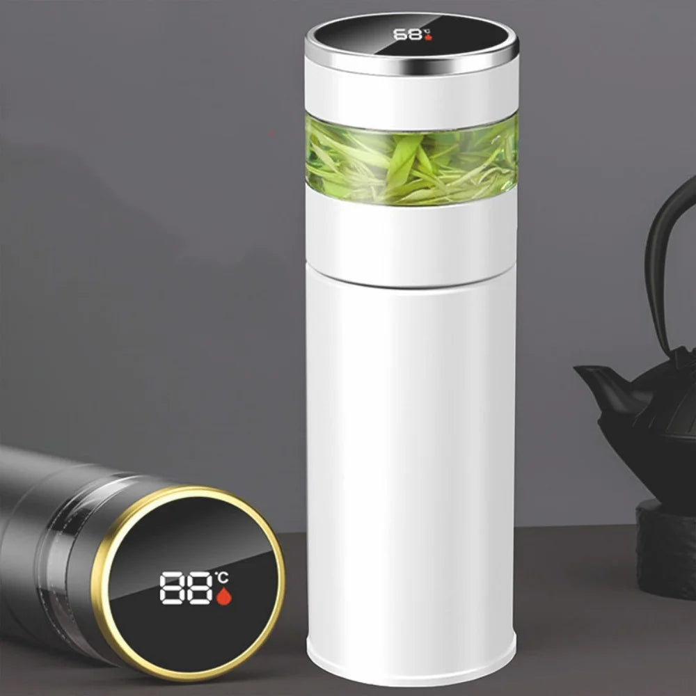 Thermos avec Infuseur à Thé 450ml Inox Écran LED