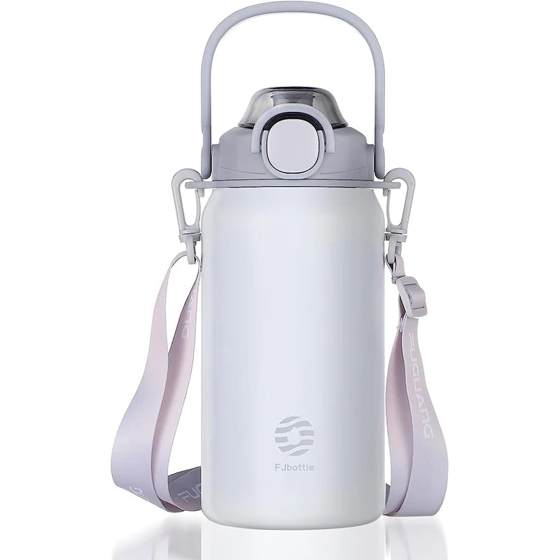 Gourde Isotherme Grande Capacité Inox avec Paille pour Sport