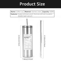 Thermos Café Mug Inox avec Paille