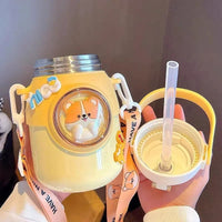 Thermos Eau Froide Inox avec Paille