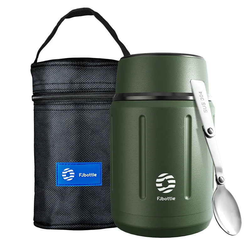 Boîte à Repas Isotherme 750ml Inox avec Couverts Pliables