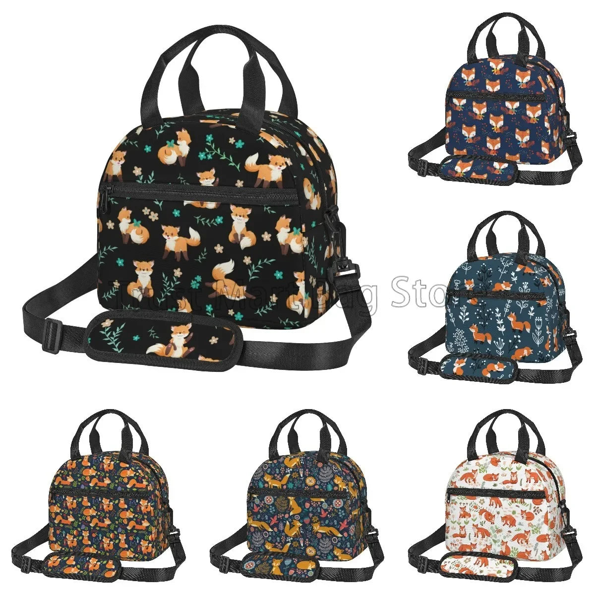 Sac Isotherme Motif Renard avec Bandoulière Réglable