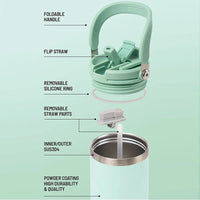 Gourde Isotherme Paille Inox avec Poignée