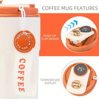 Mug Isotherme Voyage Inox Affichage LED