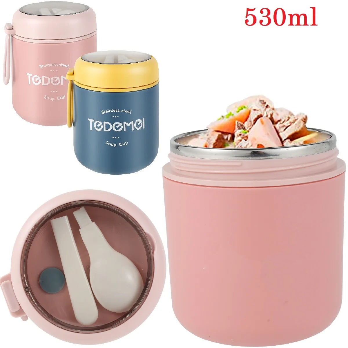 Bol Isotherme Soupe 530ml Inox pour Petit-Déjeuner