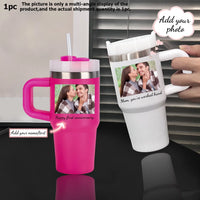 Mug Isotherme Personnalisée Inox avec Paille