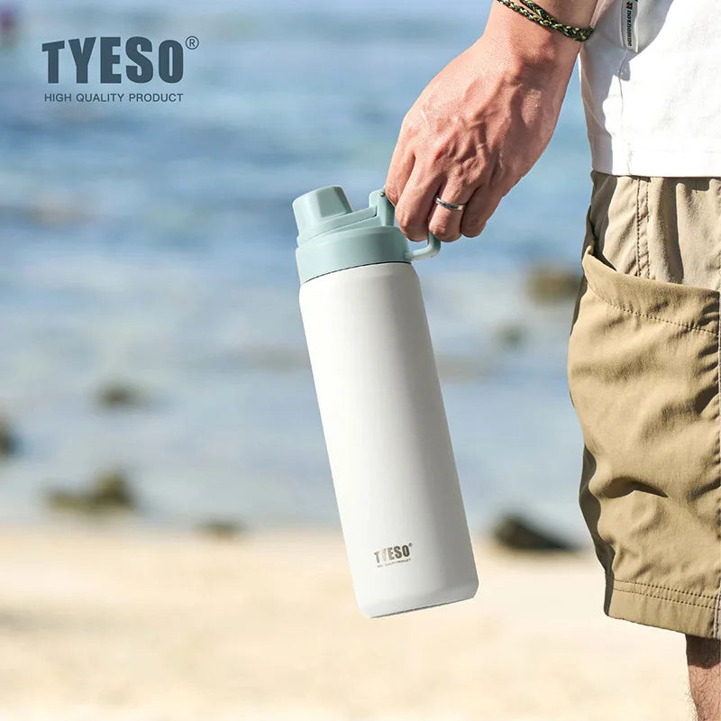 Gourde Isotherme Grande Capacité Inox Mat pour Sport
