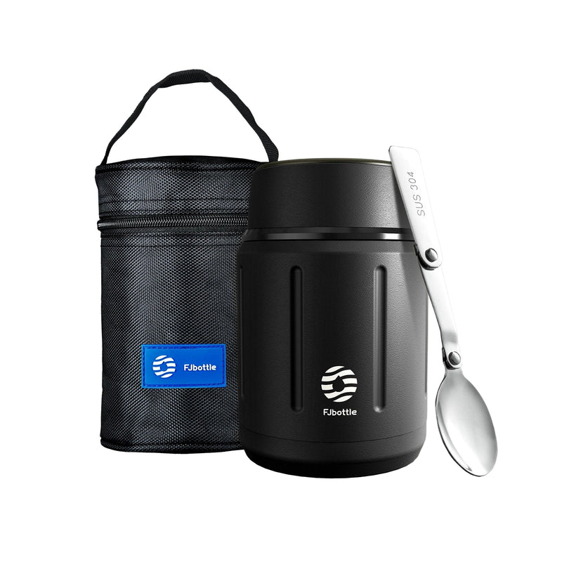 Boîte à Repas Isotherme Enfant 500ml Inox 316 avec Cuillère - fond blanc