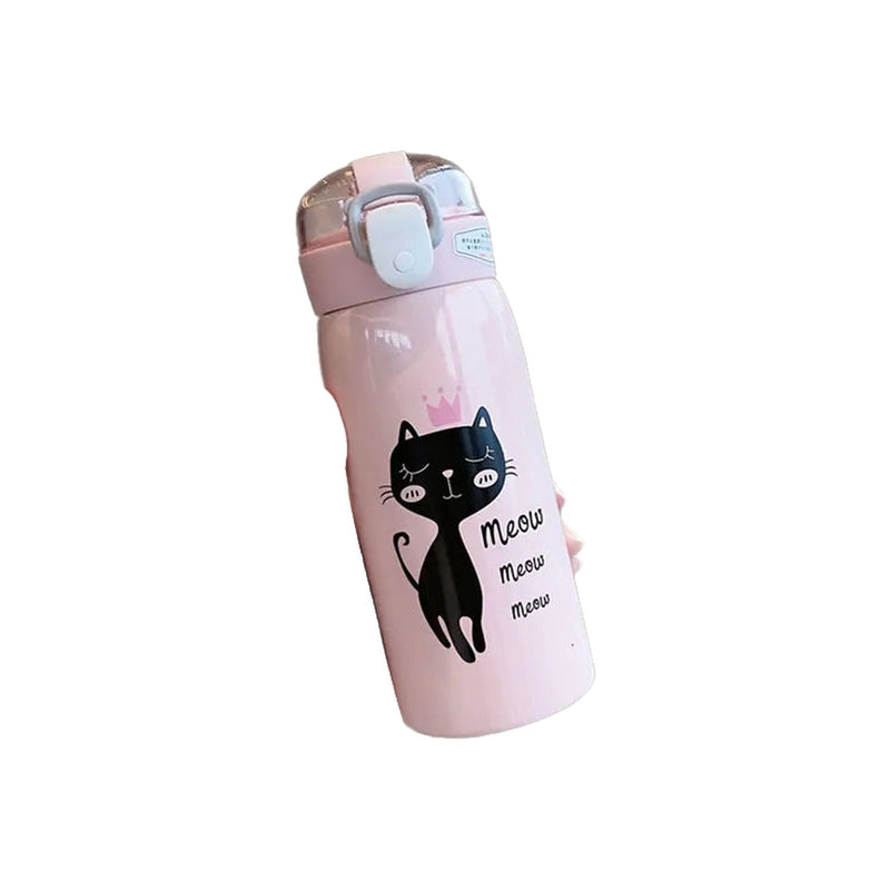 Mug de Voyage Isotherme Enfant Motif Chat avec Paille - fond blanc