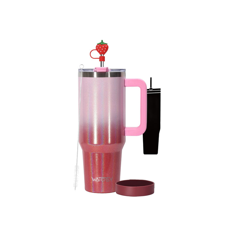 Tasse à Café Thermos Inox avec Paille - fond blanc